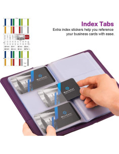 Organizador de Tarjetas de Negocios MaxGear, 240 Tarjetas, Púrpura 2