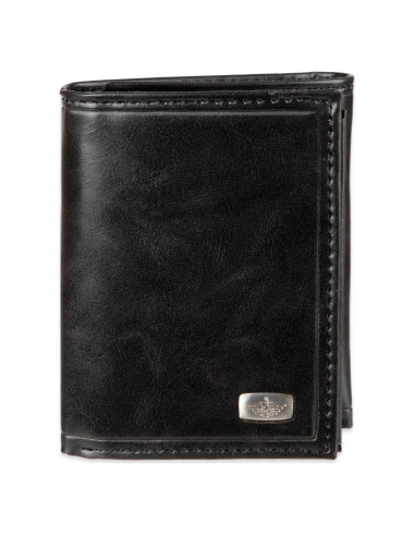 Billetera Trifold Dockers Hombre Cuero Negro RFID 12 Tarjetas