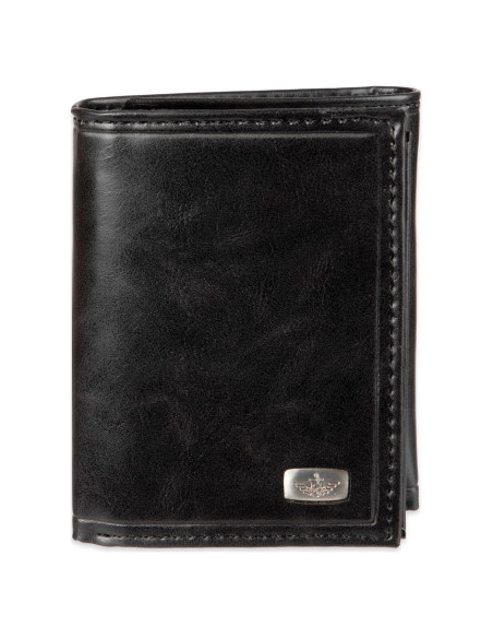 Billetera Trifold Dockers Hombre Cuero Negro RFID 12 Tarjetas