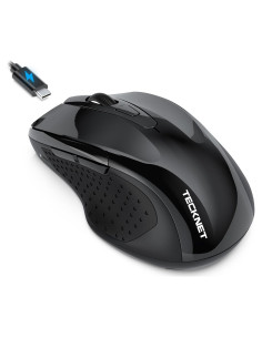 Ratón Inalámbrico Recargable TECKNET Jiggler 4800 DPI Negro