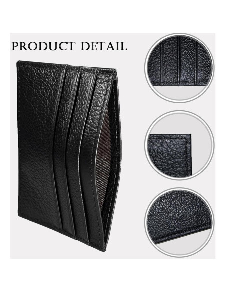 Billetera Portatarjetas RFID WOXVM de Cuero Minimalista Negra