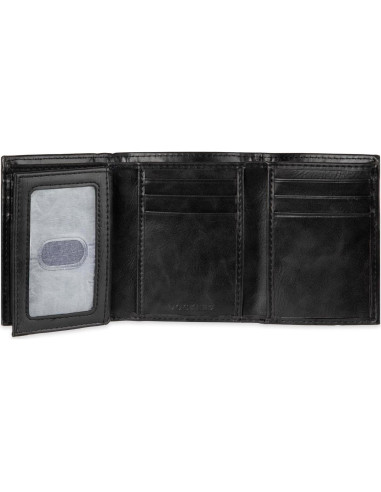 Billetera Trifold Dockers Hombre Cuero Negro RFID 12 Tarjetas