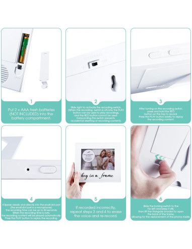 Marco de Fotos Grabable de Voz Fortuning's JDS 19x16 cm