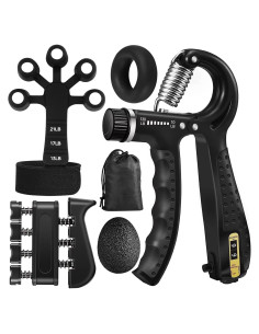 Kit de Entrenador de Fuerza de Agarre PLSYAO 5 Piezas Ajustable