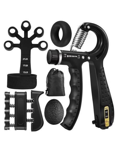 Kit de Entrenador de Fuerza de Agarre PLSYAO 5 Piezas Ajustable