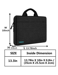 Funda para Laptop Hseok 13-14" Negra, Compatible MacBook Pro 2