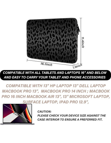 Bolsa para Laptop 15.6-16" GABraden Leopardo Negro