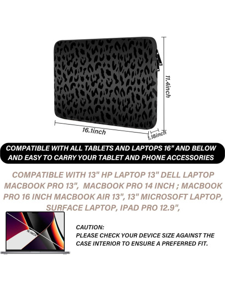 Bolsa para Laptop 15.6-16" GABraden Leopardo Negro