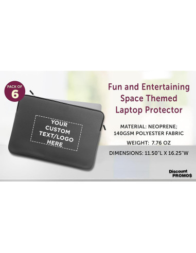 6 Fundas de Neopreno para Laptop Personalizables - Gris Oscuro