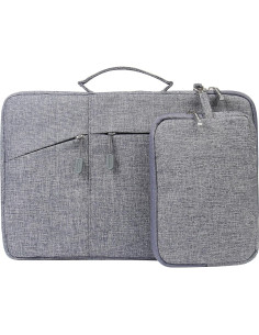 Funda para portátil Megoo 13.5" Gris con bolsa de accesorios 2
