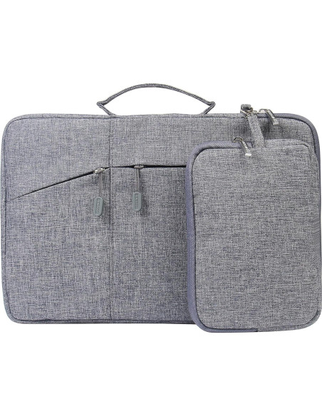 Funda para portátil Megoo 13.5" Gris con bolsa de accesorios
