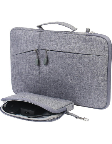 Funda para portátil Megoo 13.5" Gris con bolsa de accesorios