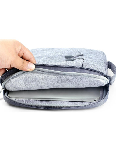 Funda para portátil Megoo 13.5" Gris con bolsa de accesorios
