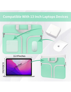 Funda para Laptop HESTECH 11.6" Neopreno Verde Menta 2