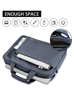 Funda para Laptop Ferkurn 15.6" Gris - Bolsa Unisex con Correa 2