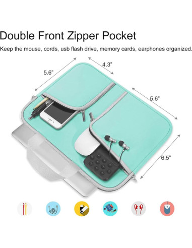 Funda para Laptop HESTECH 11.6" Neopreno Verde Menta