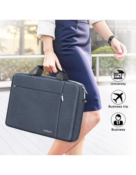 Funda para Laptop Ferkurn 15.6" Gris - Bolsa Unisex con Correa