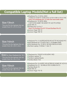 Funda de cuero para laptop 13" Benfan negra compatible MacBook 2