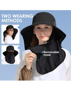 Sombrero de Sol UPF 50+ con Flap Desmontable para Pesca 2