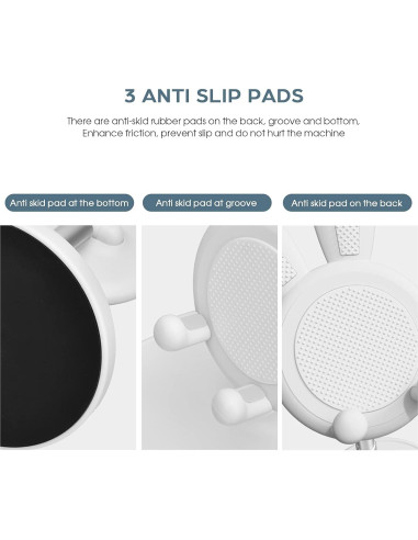 Soporte de Teléfono Celular OATSBASF Conejo Ajustable Blanco