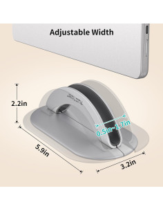 Soporte Vertical para Laptop JARLINK Ajustable Aluminio Plata 2