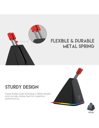 Administrador de Cable de Ratón Fantech MBR01, Ajuste 110-150mm, RGB