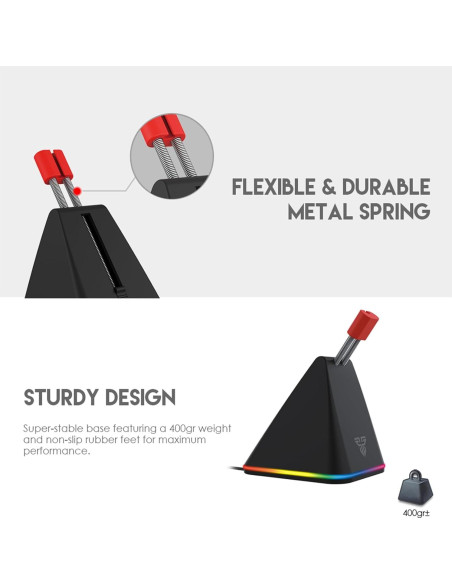 Administrador de Cable de Ratón Fantech MBR01, Ajuste 110-150mm, RGB Administrador de Cable de Ratón Fantech MBR01, Ajuste 110-150mm, RGB