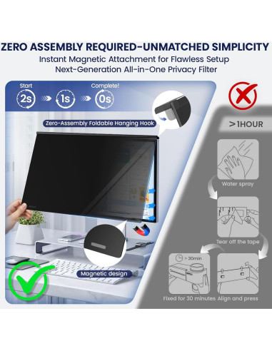 Pantalla de Privacidad Magnética PJOVORY 27" 16:9 Filtro Luz Azul