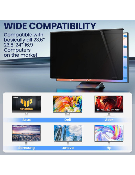 Pantalla de Privacidad Magnética PJOVORY 27" 16:9 Filtro Luz Azul