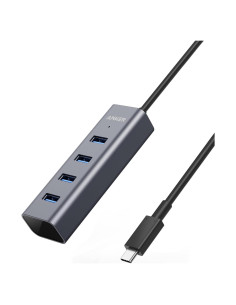 Hub USB-C Anker 4 Puertos USB 3.0 Aluminio Gris Espacial
