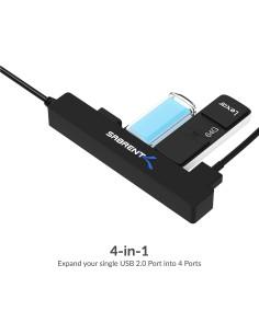 Hub USB 2.0 Sabrent HB-MCRM Portátil 4 Puertos 480 Mbps 2
