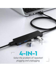Hub USB 3.0 Aceele AC-T11 con Cable de 1.22m - 4 Puertos 2