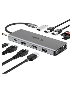 Hub USB-C 13-en-1 TOTU con HDMI 4K, Ethernet y Lector SD