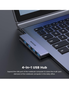Hub USB MOGOOD 4 Puertos 3.0 Ultra Delgado para Laptop 2