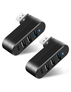 Hub USB 3.0 TIEDXIOY 4 Puertos + USB C Rotativo - Paquete de 2