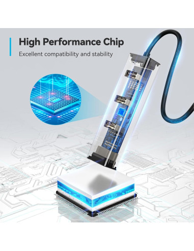 Adaptador USB C a Ethernet TECKNET con 3 puertos USB 3.0