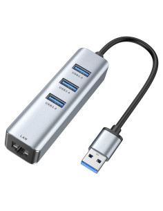 Adaptador USB 3.0 a Ethernet ABLEWE 4 en 1 Gigabit RJ45