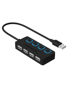 Hub USB 2.0 Sabrent HB-UMLS 4 Puertos con Interruptores LED