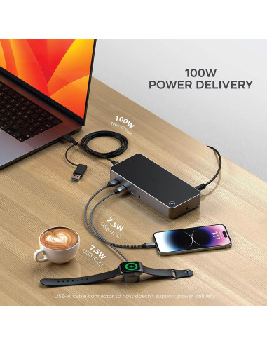 Estación de Acoplamiento Triple 4K Satechi USB-C 100W