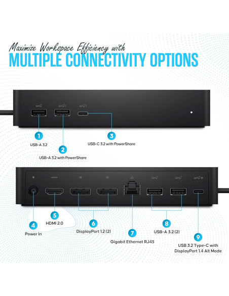 Estación de Acoplamiento Universal Dell UD22 USB-C 10 Puertos 4K