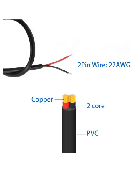 5 Piezas Cable Pigtail USB 2.0 Macho 30cm 22AWG 3A Jienk