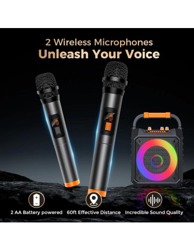 Máquina de Karaoke JUNGLE MONSTER YX-K168-BK 30W Portátil