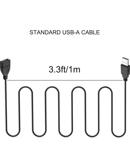 Paquete de 5 Cables de Extensión USB 2.0 FTUINL 1.5m Negro