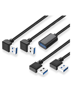 Cable Extensión USB 3.0 90 Grados Jadebones 30CM Pack 4