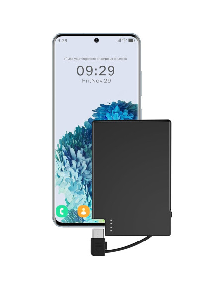 Cargador Portátil USB-C Delgado TNTOR 2500mAh con Cable