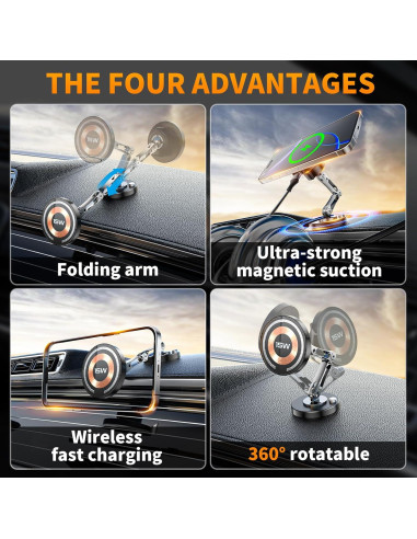 Cargador Inalámbrico para Auto Magnético 15W Magnpter