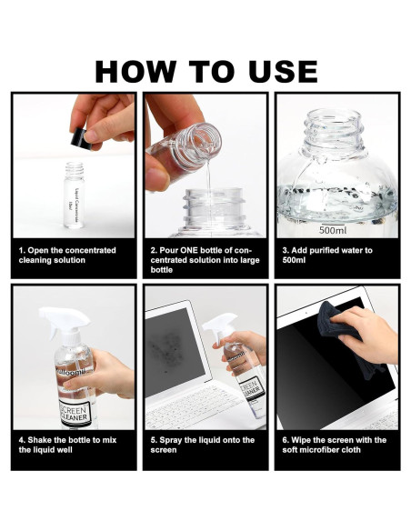 Limpiador de Pantallas Kulloomii 2500ml + Paño Microfibra