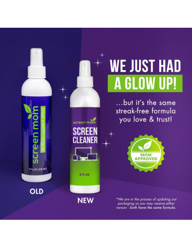 Kit Limpiador de Pantallas Screen Mom 2-Pack 454g - Spray y Paño Microfibra