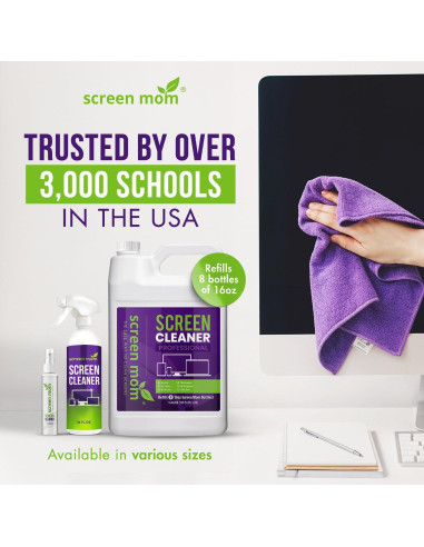 Kit Limpiador de Pantallas Screen Mom 2-Pack 454g - Spray y Paño Microfibra
