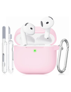 Funda de Silicona Rosa TNSNK para AirPods 4ta Gen 2024